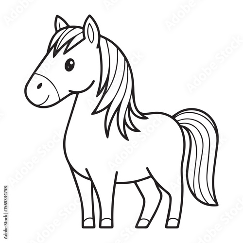 Cute cartoon horse animal drawing