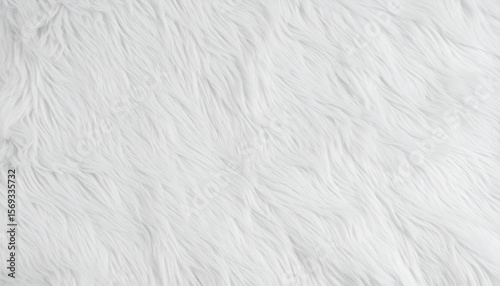 White Soft Fur Texture. Flat Surface. Background. Wallpaper.