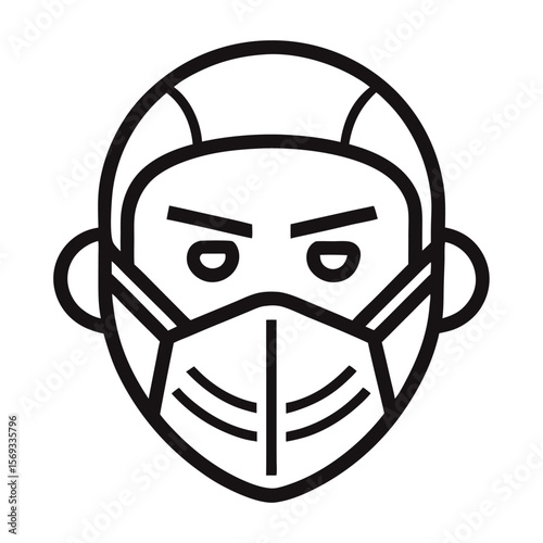 vector illustration of a man with face mask