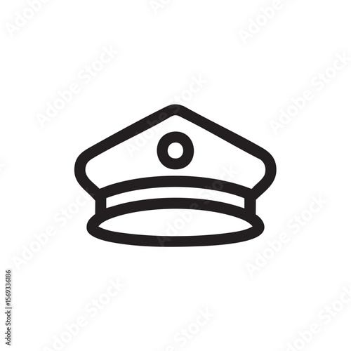 A captain or officer's cap in a simple outline.