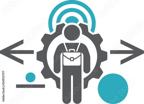 Business process automation workflow management solutions and technology integration concept design icon