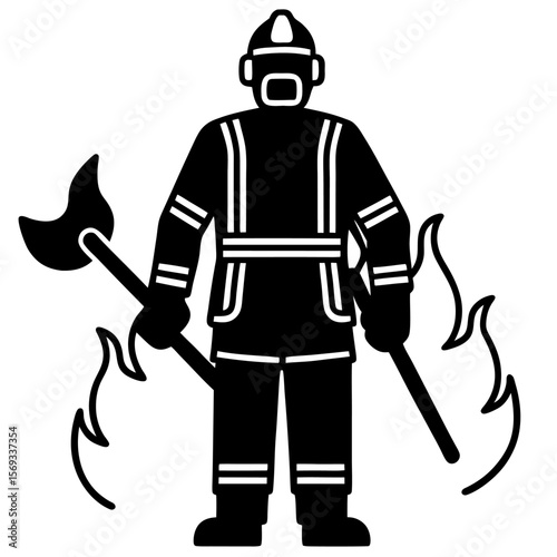 firefighter with axe