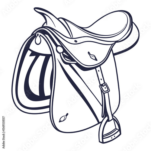 vector illustration of a horse saddle