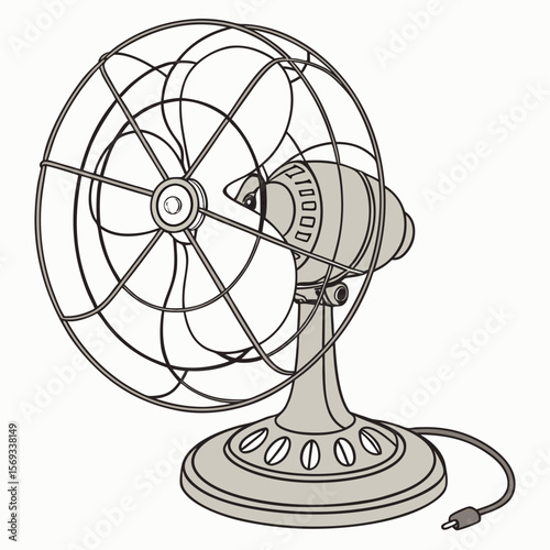 old electric fan vector