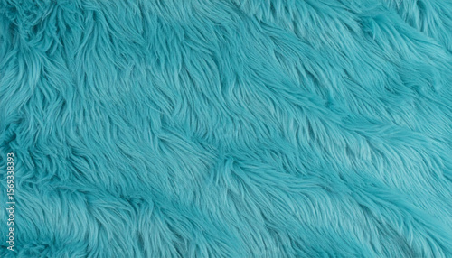Turquoise Soft Fur Texture. Flat Surface. Background. Wallpaper.