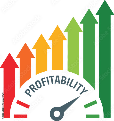 Profitability growth chart vector illustration for business success and financial performance report