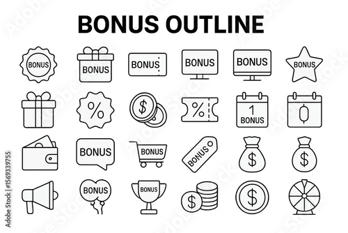 Bonus Outline Icon 2: Gift Box & Reward Program Incentive