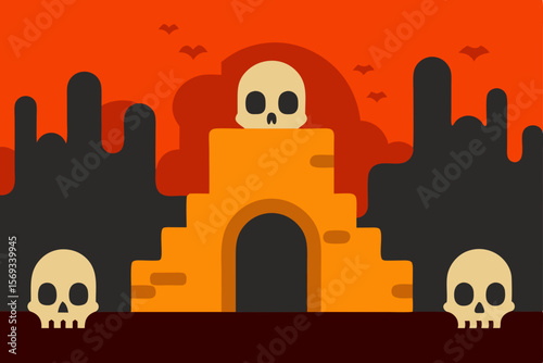 Spooky skull and crossbones, perfect for a Halloween themed design