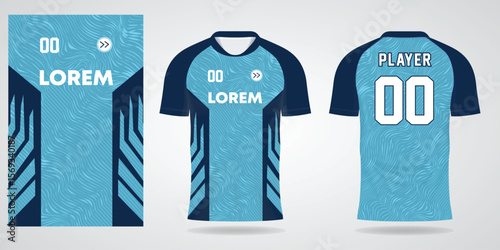 Modern sports jersey design with abstract wave pattern and player number