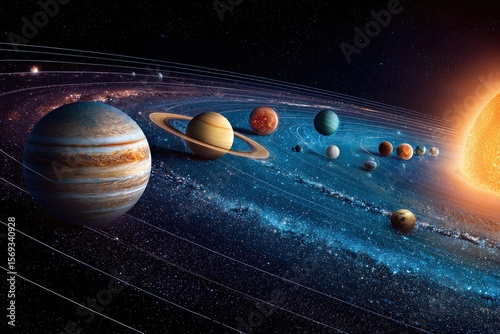 Wallpaper Mural Digital composite image of solar system Torontodigital.ca
