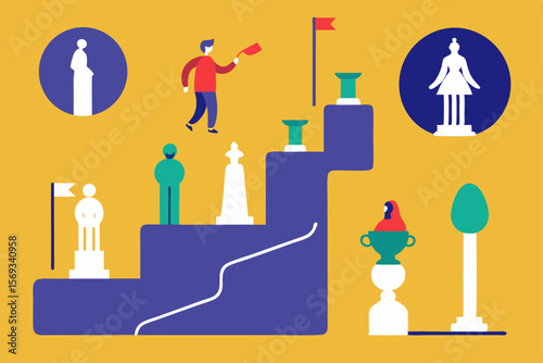 Achieving Success A Strategic Journey Up the Steps to Victory