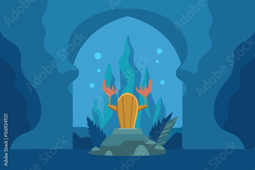 Enigmatic Underwater Throne A Mystical Sea Creature's Realm