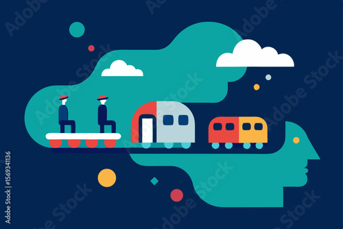 Imagination A Journey by Train, Visualized Through Abstract Art