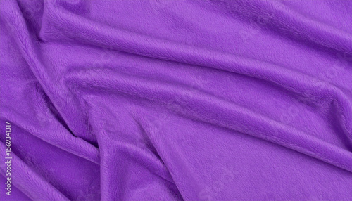 Bright Purple Soft Fur Texture. Wrinkle Surface. Background. Wallpaper.