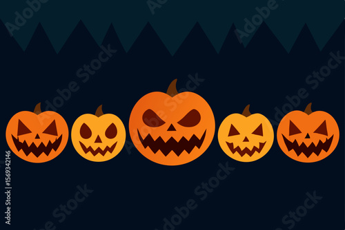 Spooky Halloween Jack-o'-lanterns Festive Autumn Design