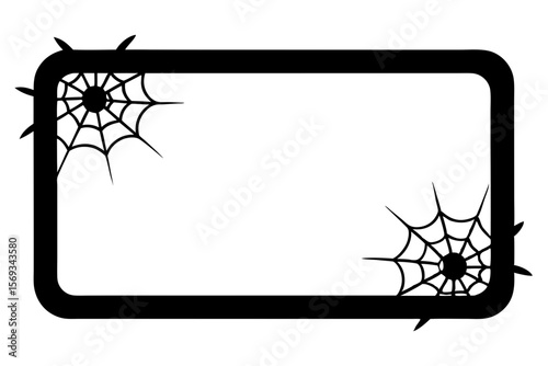 Abstract black and white vector frame with a floral nature pattern, ideal for a decorative art border or elegant banner design
