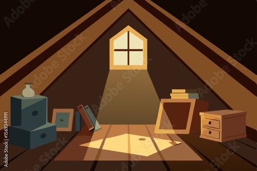 Here's a concise description for the image:

A nocturnal illustration of a residential house, its design highlighted by windows and roof, an architectural vector for your housing needs