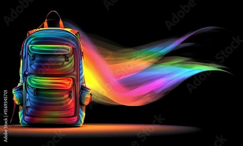 Rainbow Backpack: Digital Art
