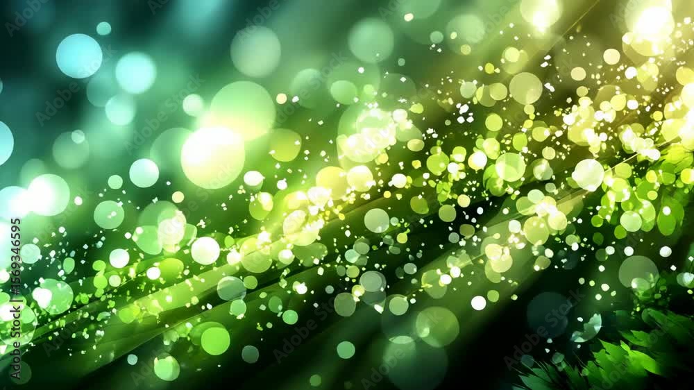 Abstract green bokeh lights