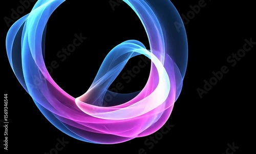 Abstract Blue and Pink Light Waves