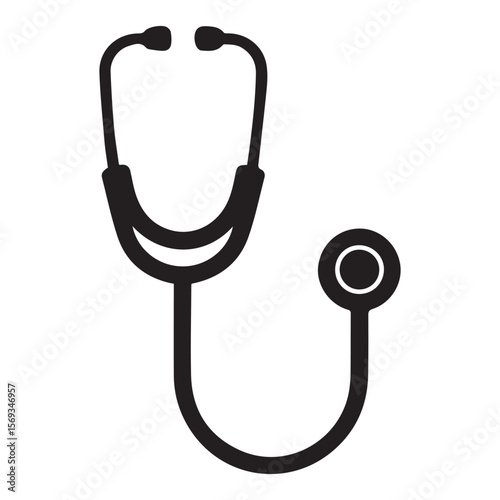 Black stethoscope icon medical healthcare