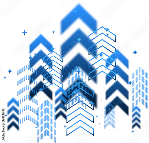 business arrow up growth technology on grid line dark blue. graph stock market trading investment. chart trend profit income