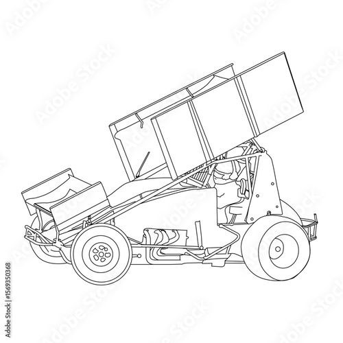 Auto car in-line art