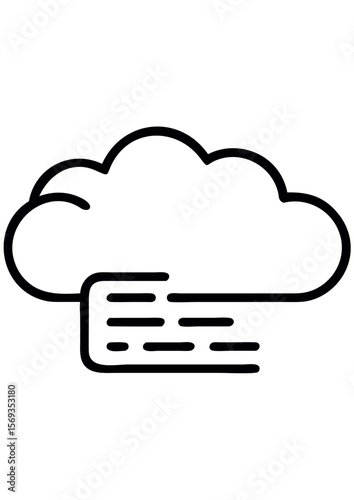 Cloud computing icon with data storage symbol  