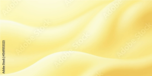 Abstract golden yellow silk wave background with smooth shiny texture and elegant fabric design