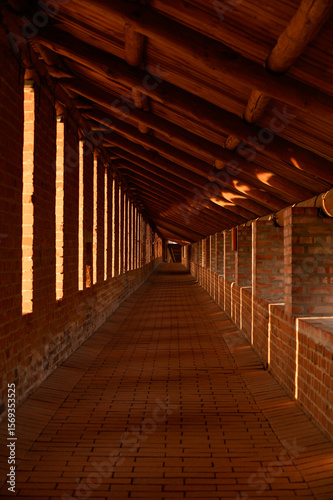 Gallery inside defensive wall of Nizhny Novgorod Kremlin, Russia