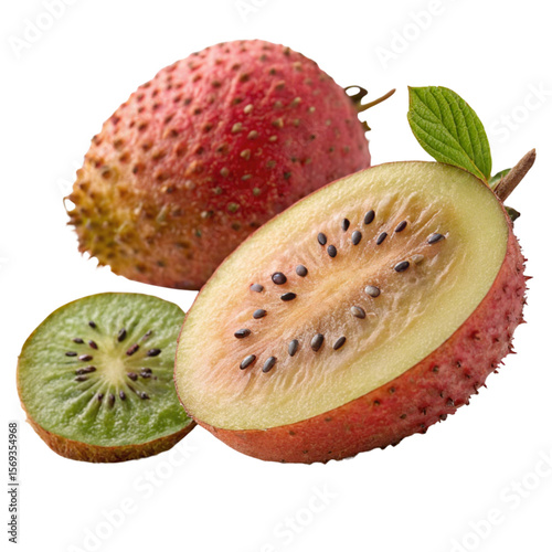 Exploring the Unique Textures and Shapes of a Ripe on white background