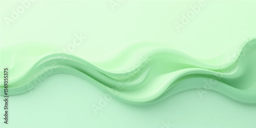 Abstract soft green background with flowing curves and organic motion in a fresh and modern design