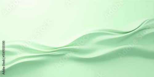 Abstract smooth green background with soft curves and gentle flow in minimalist nature inspired design