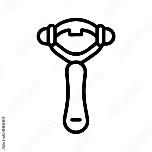 Facial roller icon with clean lines on white background  
