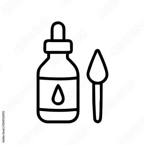Essential oil dropper bottle and spoon for measuring liquid  