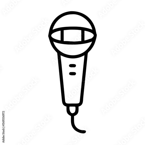 Microphone icon for public speaking and performance in minimal style  