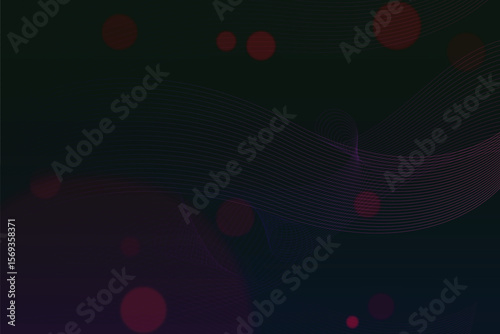 Abstract dark background with red bokeh circles and a faint grid pattern in the upper right corner isolated on transparent background