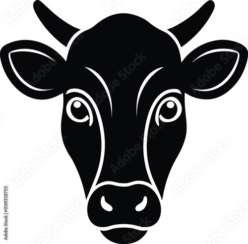 Cow Head Icon Vector