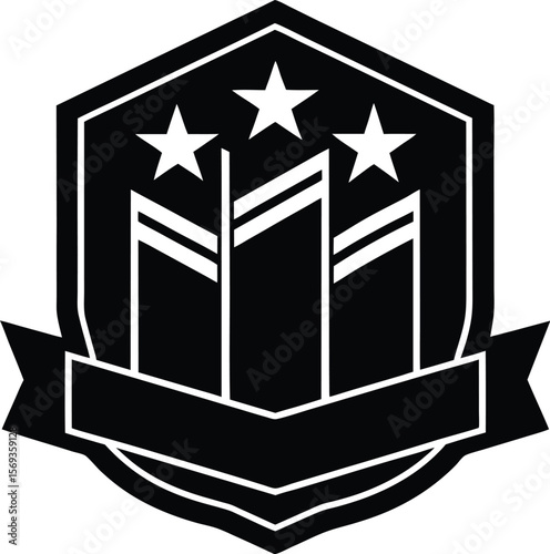 Military Emblem Shield with Stars