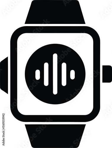 Smartwatch with Sound Wave Icon