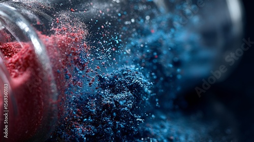 Wallpaper Mural Colorful powder explosion in dynamic motion with red and blue clouds for creative action photography background concept Torontodigital.ca