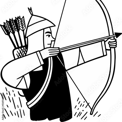 Precision Archery Target with Bow and Arrow – Competitive Outdoor Sport Concept