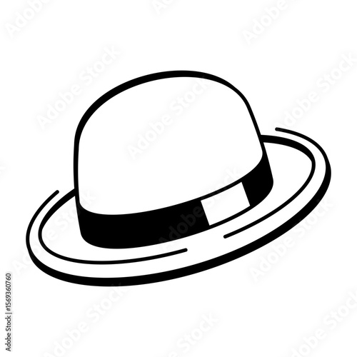 A drawing style icon showing bowler hat
