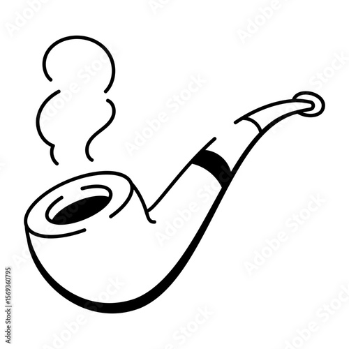 A sketchy style icon showing holmes pipe
