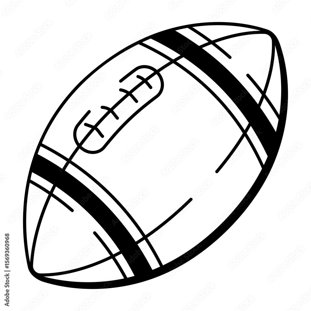 Naklejka premium A sketchy style icon representing rugby ball
