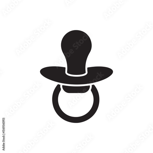 Baby pacifier Icon in black filled and line
