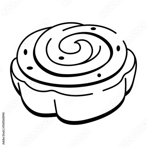 A drawing style icon representing chelsea bun
