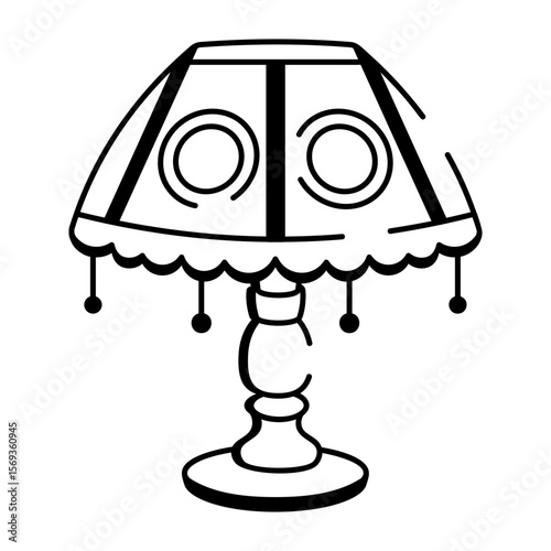 A hand drawn style icon depicting lamp
