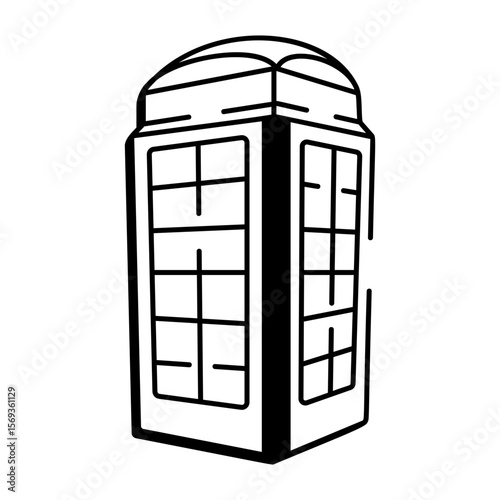 A hand drawn style icon representing phone booth

