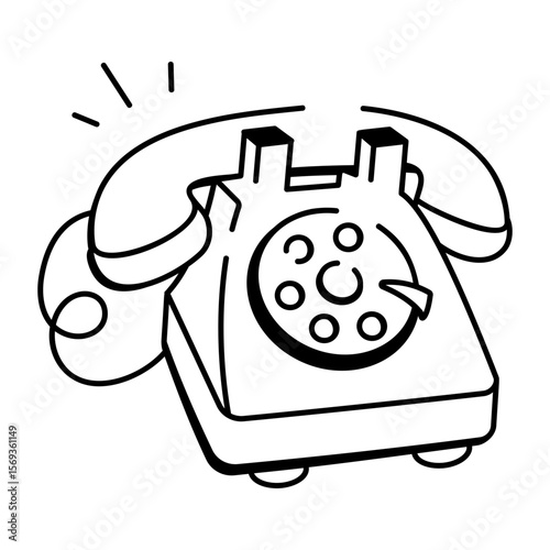 A doodle style icon representing telephone
